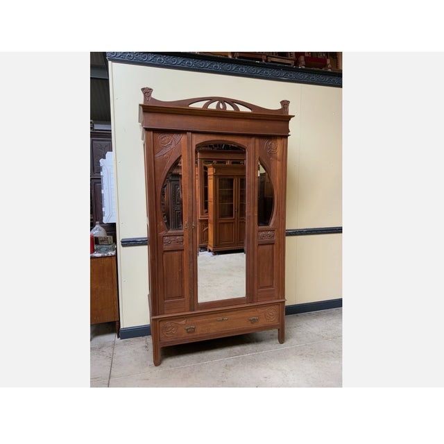 Antique Art Nouveau Wardrobe, 1910 For Sale - Image 11 of 11