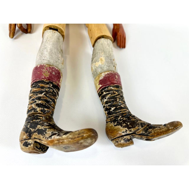 Large Antique Czech Hand-Carved and Painted Theater Puppet Doll, 18th Century For Sale - Image 6 of 18