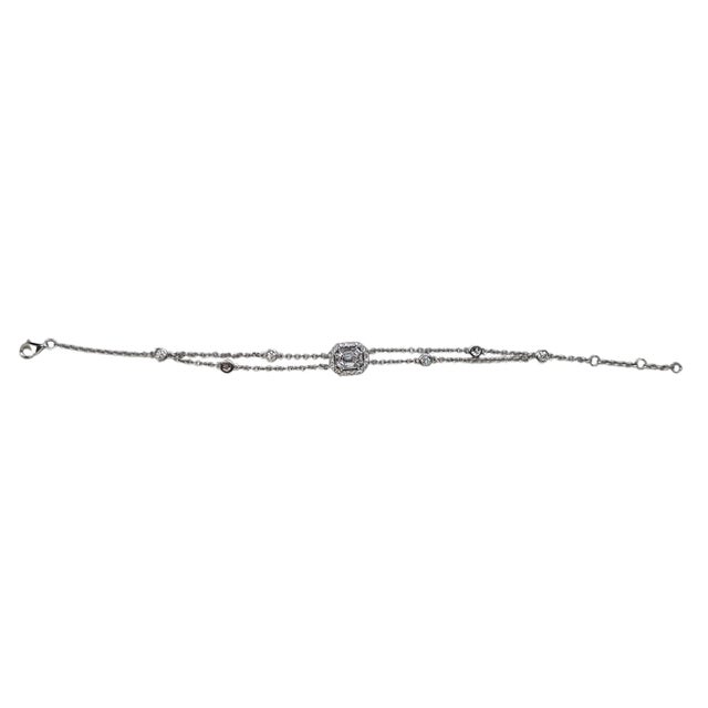 Early 21st Century Elegant 18k White Gold Bracelet With 1 Ct Natural White Diamonds, 5 Grams For Sale - Image 5 of 7
