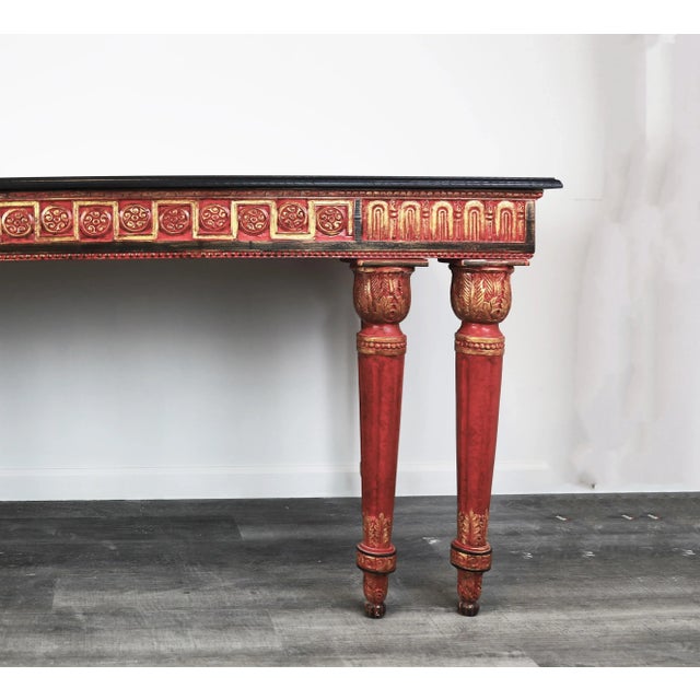 Vintage Hand-Carved English Style Console Table For Sale In New York - Image 6 of 10