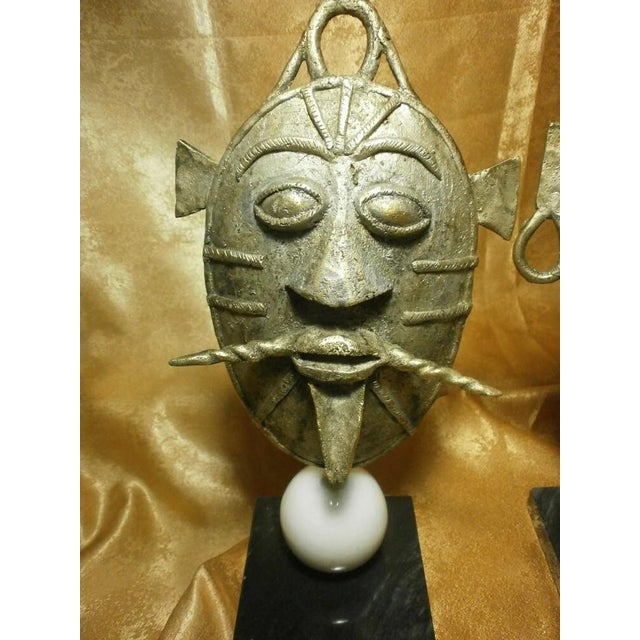 Metal After Evans, Statuettes, 1970s, Bronzes on Marble Bases For Sale - Image 7 of 8