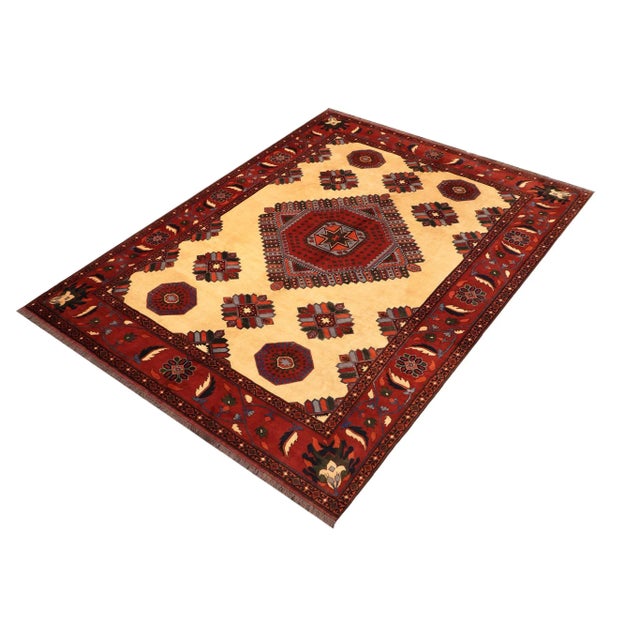 Rustic 1980s 1980s Vintage Rustic Kargahi Beige/Rust Hand Knotted Rug For Sale - Image 3 of 9