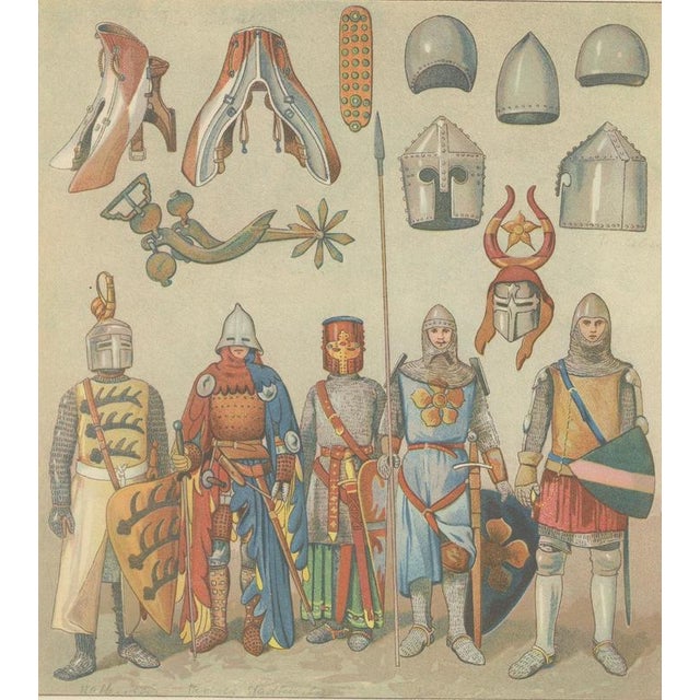 After Max Tilke, Medieval German Knights and Armor, 1880, Print For Sale - Image 3 of 9