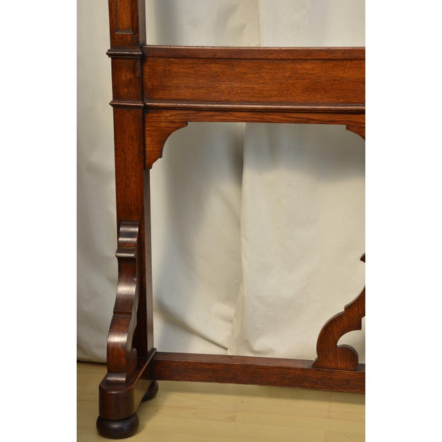 English Victorian Gothic Coat Stand in Oak, 1860 For Sale - Image 17 of 18