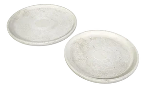 Flat Travertine Centerpiece Trays, 1970s, Set of 2