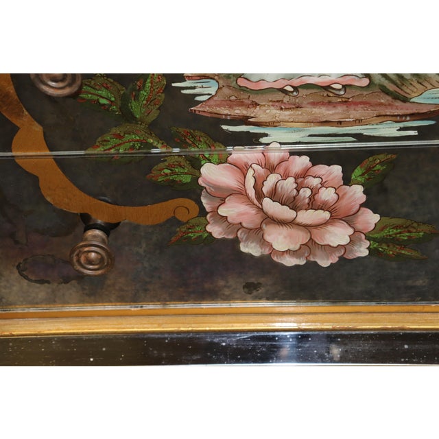 Hollywood Regency Vere Eglomise Chinoiserie Style Commode For Sale - Image 9 of 17