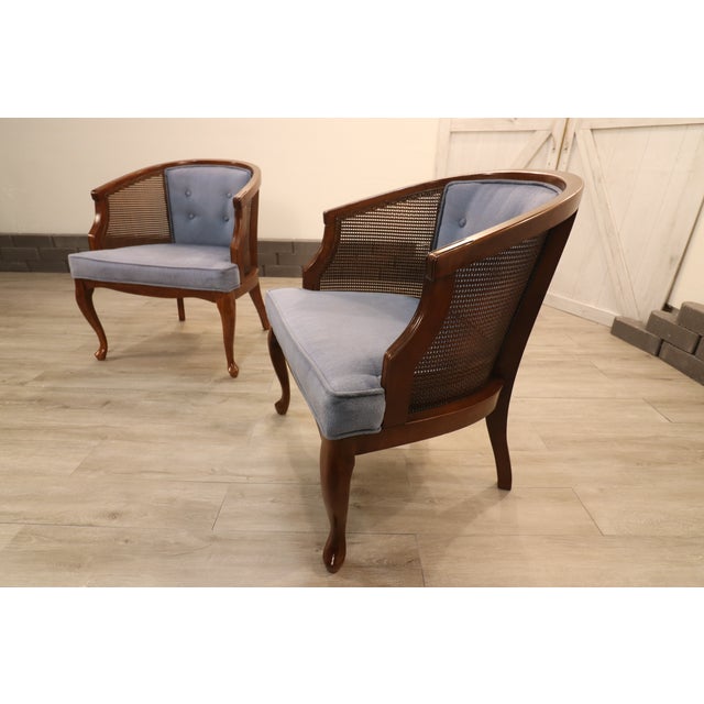 Vintage Hollywood Regency Cane Back Chairs For Sale - Image 9 of 9