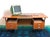 Large vintage executive desk from the 1960s, in a modernist style, Italian design. The desk is made of wood with teak...