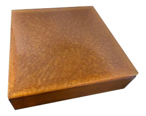 Industrial Coffee Table With Clouded Amber Resin Tap