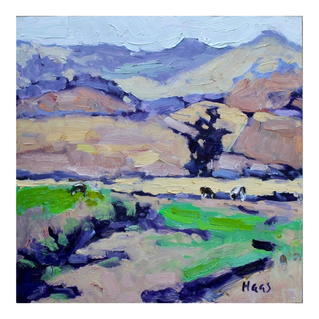 Cowtrack Ranch, Contemporary Modern Oil Painting For Sale