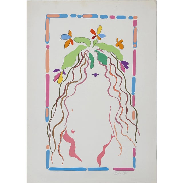 Modern Pastel Flowers, Frank Gallo Screen Print For Sale - Image 3 of 3