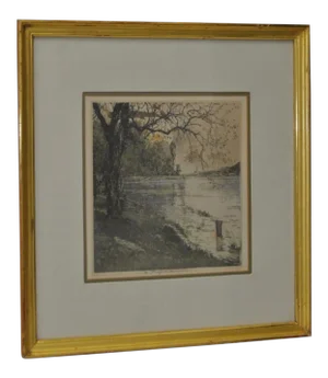 Luigi Kasimir (1881-1962) "Persenbeug Castle" Estate Signed Etching W/ Aquatint C.1929