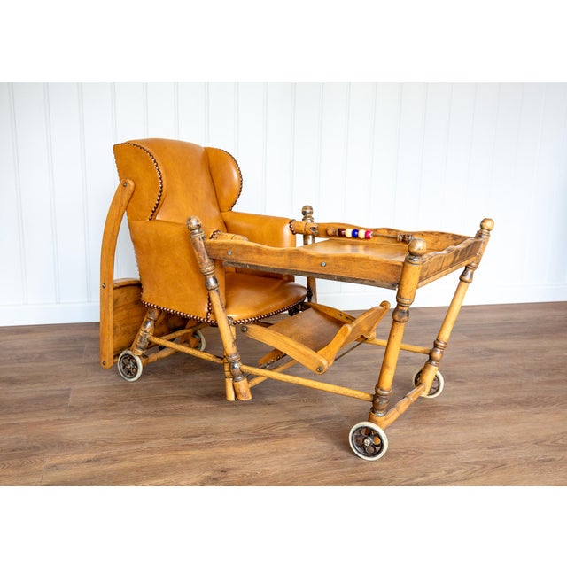 Gold Mid-Century Modern Childrens Metamorphic Highchair Buggy Early Learner, 1930s For Sale - Image 8 of 18