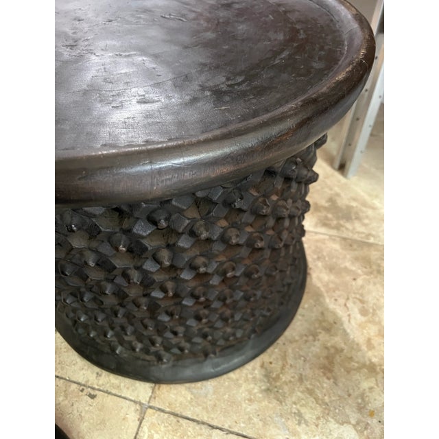 Late 20th Century Late 20th Century African Spider Bamileke Wood Table/ Stool - A Pair For Sale - Image 5 of 11