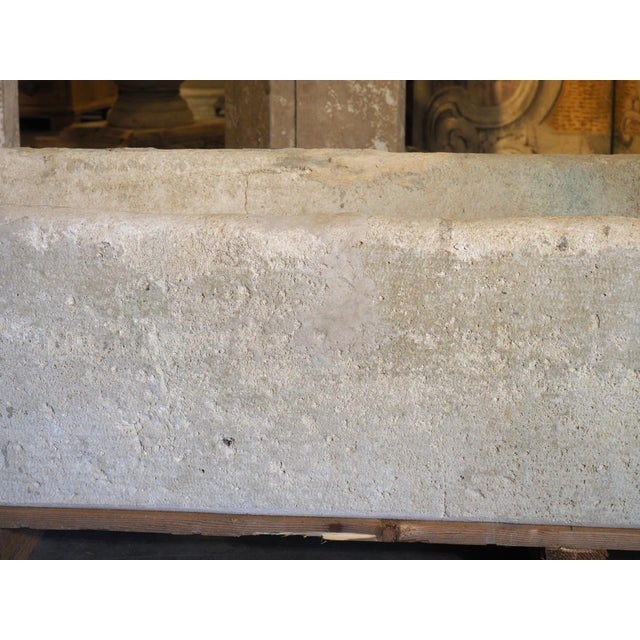 A Long Antique White Limestone Trough From Eastern France, Circa 1800 For Sale - Image 10 of 18