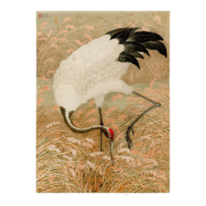 Sarus Crane in Rice Field by G. A. Audsley, Japanese Art Print Reproduction, 18" × 24"