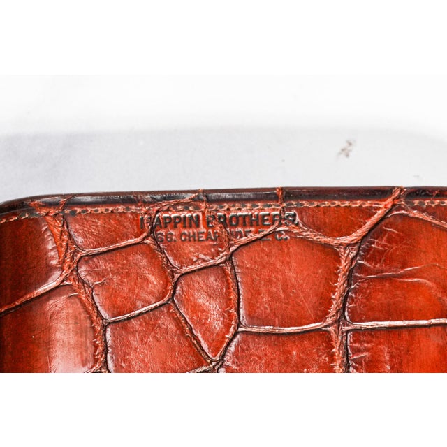 Animal Skin Exceptional Large English Antique Victorian Leather Cigar Case For Sale - Image 7 of 10