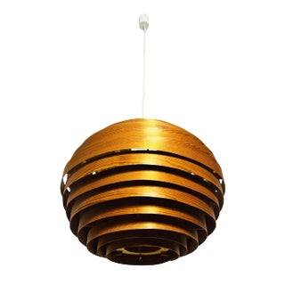 Mid-Century Wooden Pendant Lamp by Hans-Agne Jakobsson, Sweden, 1960s For Sale