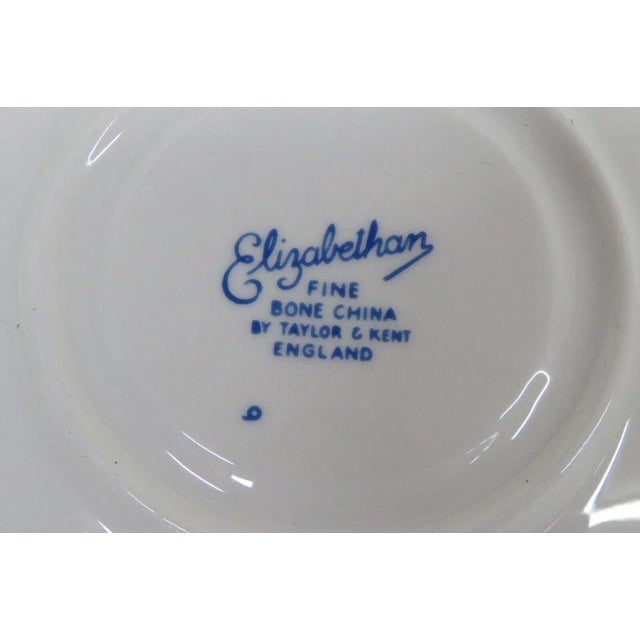 Ceramic Elizabethan England Bone China Floral White and Gold Tea Cup and Saucer For Sale - Image 7 of 12