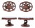 Vintage Mediterranean Style Carved Syroco Glass Top Round Low End Tables - Pair For Sale