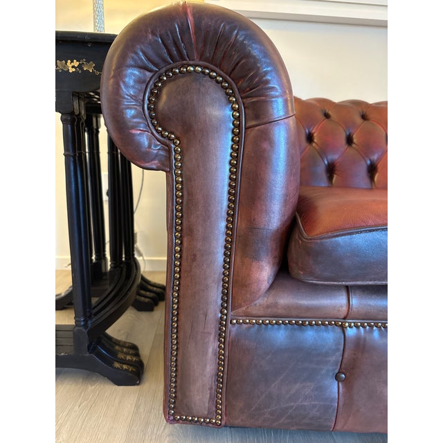 Oxblood Red 1970s Oxblood Chesterfield Sofa For Sale - Image 8 of 9