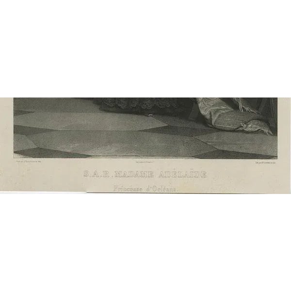 Paper H. Grevedon, Large Portrait of Princess Adelaide d'Orléans, 1842, Print For Sale - Image 7 of 8