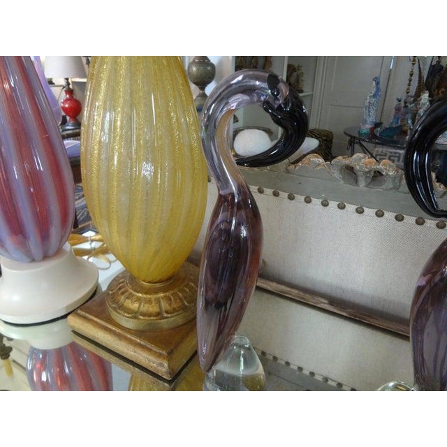 Antonio Salviati Vintage Murano Style Glass Flamingos- a Pair For Sale - Image 4 of 12