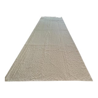 Vintage Lace Banquet Length Tablecloth Chantilly Lace Farmhouse Traditional Victorian Edwardian Beige For Sale