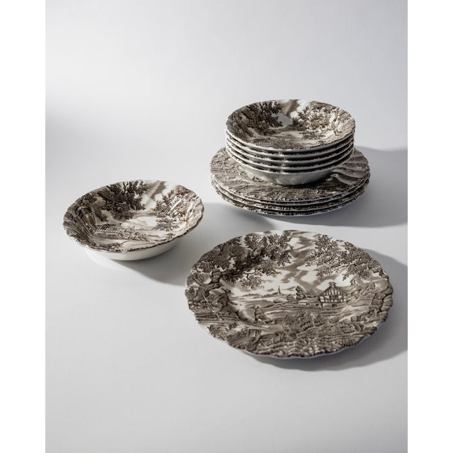 Vintage The Hunter Tableware Set in Porcelain from Myott, England, 1980s, Set of 11 For Sale - Image 13 of 13