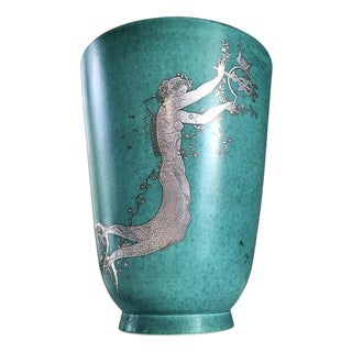 Large Argenta Vase by Wilhelm Kåge for Gustavsberg, Sweden, 1930s For Sale