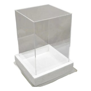 Late 20th Century 5 Sided 18" Clear Acrylic Lucite Vitrine Display Case Christine Taylor Collection For Sale