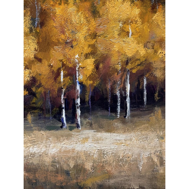 Wood Music on the Mountain by Seth Winegar | Oil on Board Aspen Mountain Landscape For Sale - Image 7 of 8