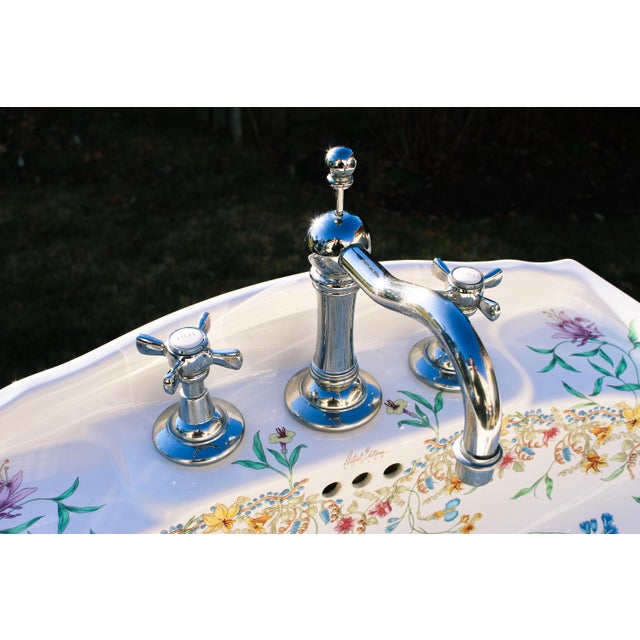 Early 21st Century Kohler Artist Edition English Trellis Porcelain Pedestal Sink & Toilet - Set of 2 For Sale In Washington DC - Image 6 of 13