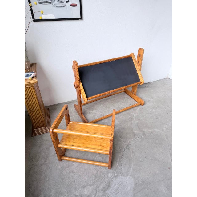 Bauhaus Pine Childrens Desk and Chair, 1960s, Set of 2 For Sale - Image 11 of 18