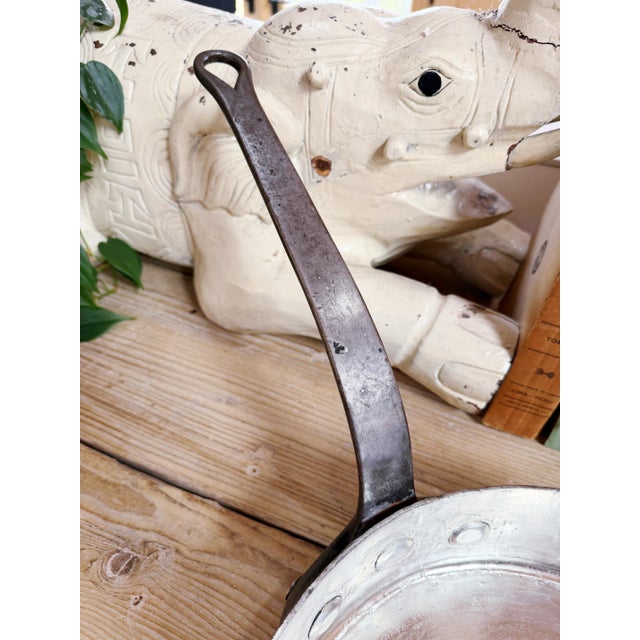 Metal Antique French Gaillard Copper Pan From CGT French Line Oceanliner For Sale - Image 7 of 9