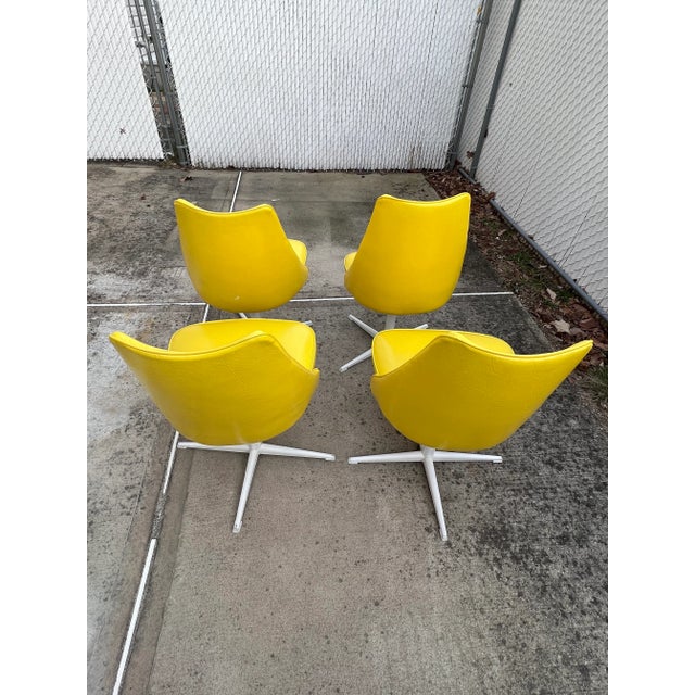 1970 Yellow Vinyl Dining Chairs a Set of 4 Chairish