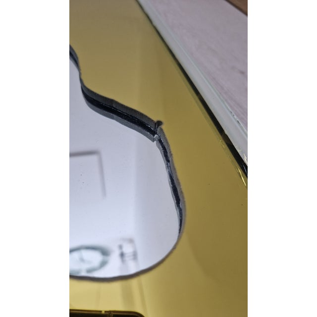 Yellow Mirror with Shaped Yellow Decoration, 1990s For Sale - Image 8 of 12
