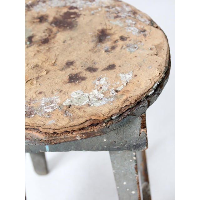Vintage Rustic Wooden Stool For Sale - Image 6 of 12