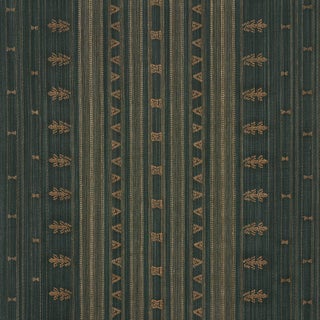 Schumacher Nima Embroidered Cotton Linen Fabric In Jungle Green For Sale