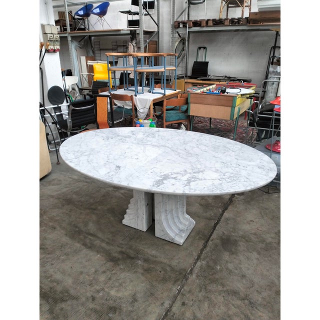Samo Carrara Marble Dining Table by Carlo Scarpa for Simon, 1970s For Sale - Image 10 of 12