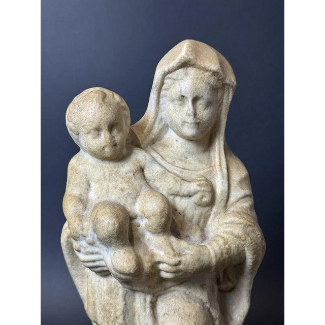 Italian Emilian Artist, Sculpture Depicting the Madonna and Child, 16th Century, Marble For Sale - Image 6 of 13