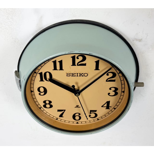 Vintage Blue Ships Wall Clock from Seiko, 1970s For Sale - Image 4 of 18