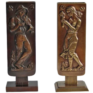 Bronze Vases by Oscar Antonsson - a Pair