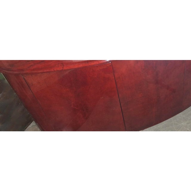 Italian Convex Sideboard in Lacquered Parchment by Aldo Tura For Sale - Image 9 of 17