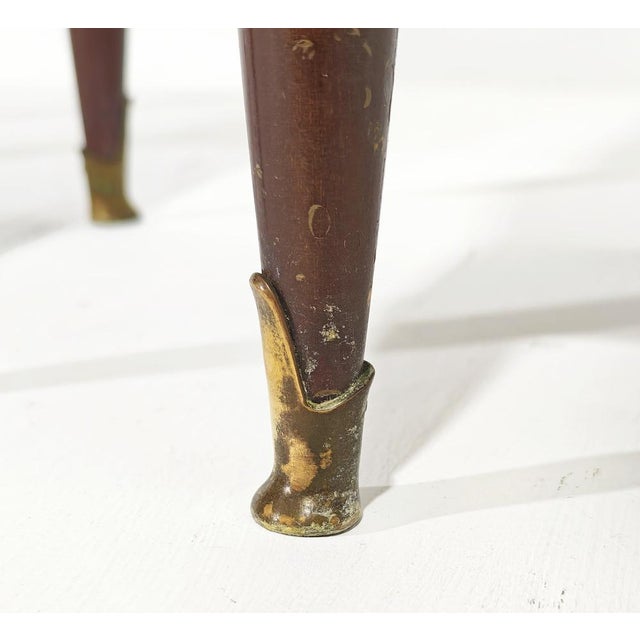 Metal Italian Bedside Tables in Wood, Glass, and Brass in the style of Vittorio Dassi, 1950s, Set of 2 For Sale - Image 7 of 18