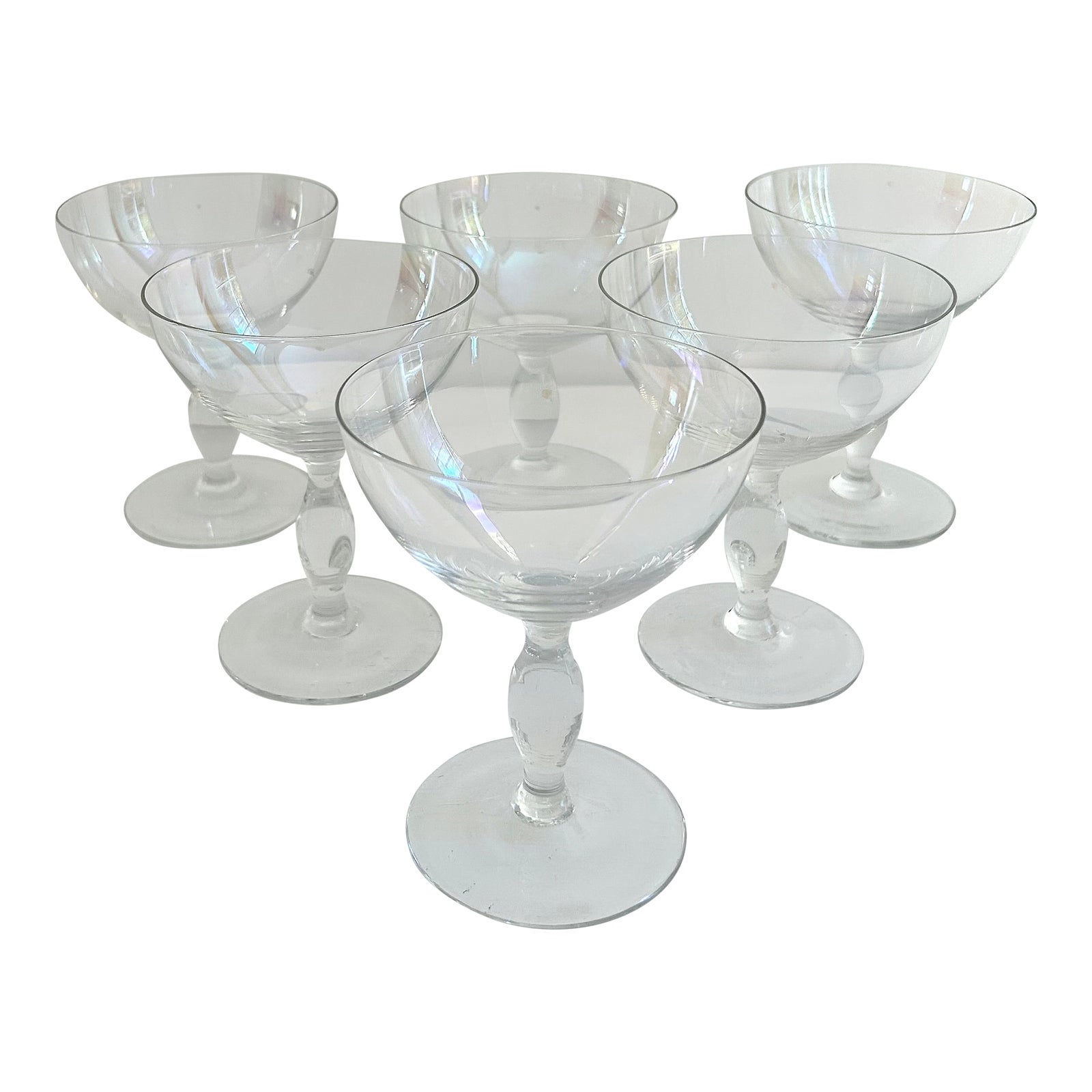 Vintage Iridescent Champagne Coupe Glasses Set of 6 Chairish