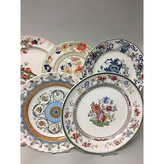 Orange & Blue Mixed Vintage Dinner Plates Set 10 Chairish