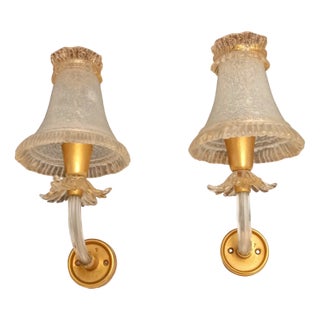 Wall Lights attributed to Archimede Seguso for Seguso, Set of 2 For Sale