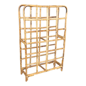 Large Vintage French Bamboo Wine Rack Holder Stand