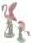 1950s Mid-Century Pink & Green Flamingo Ceramic Tabletop Sculpture Pair by Brad Keeler, 2 Pieces For Sale